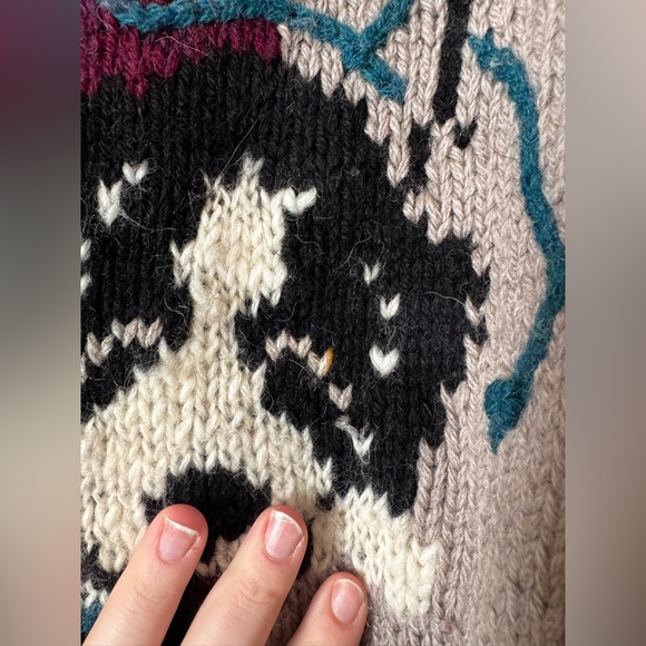 Vintage Woolrich Novelty Puppy Dog Wool Sweater | Cranberry | M - Picture 3 of 5